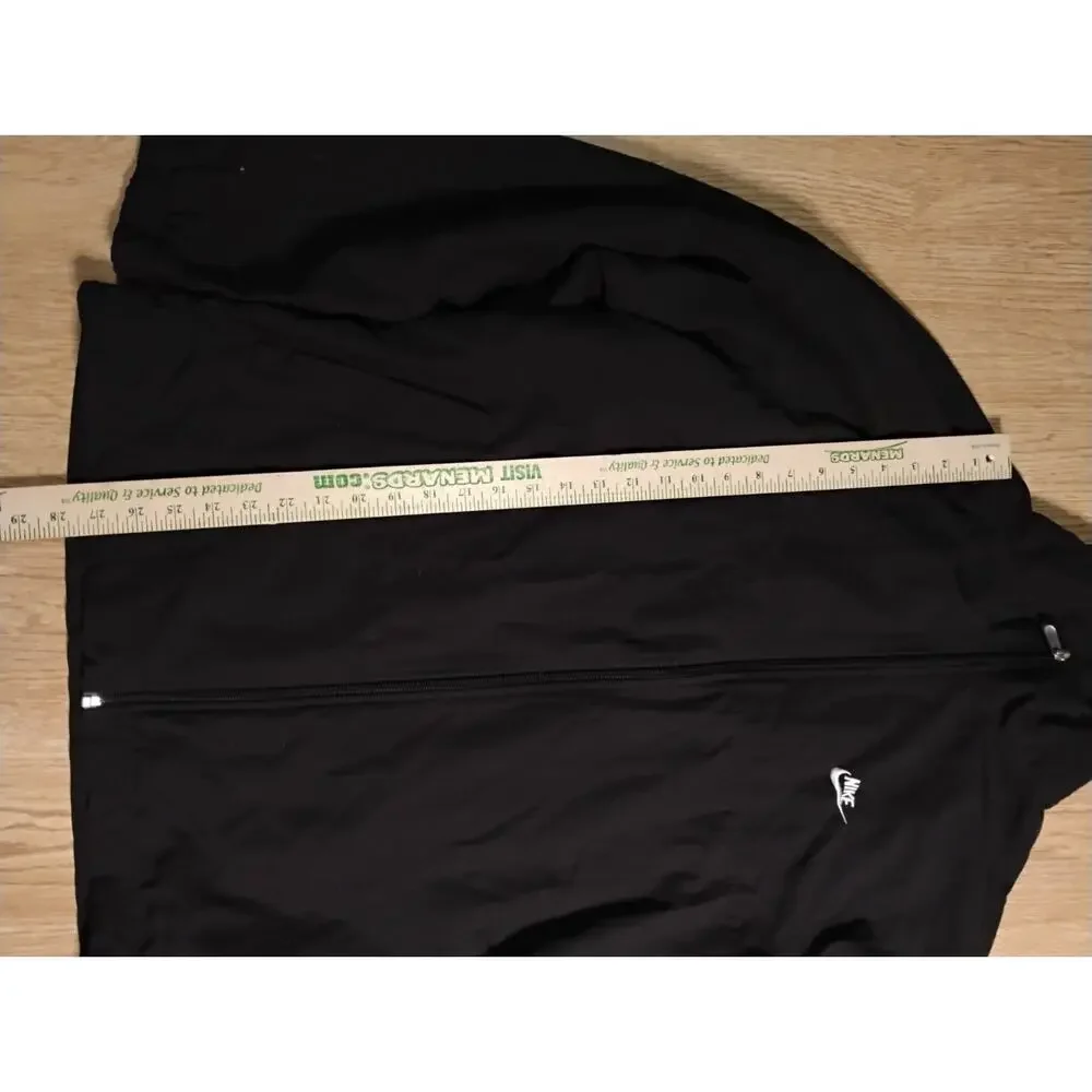 Nike Windbreaker L Hooded Lined Black Swoosh Jacket  Y2K Mens